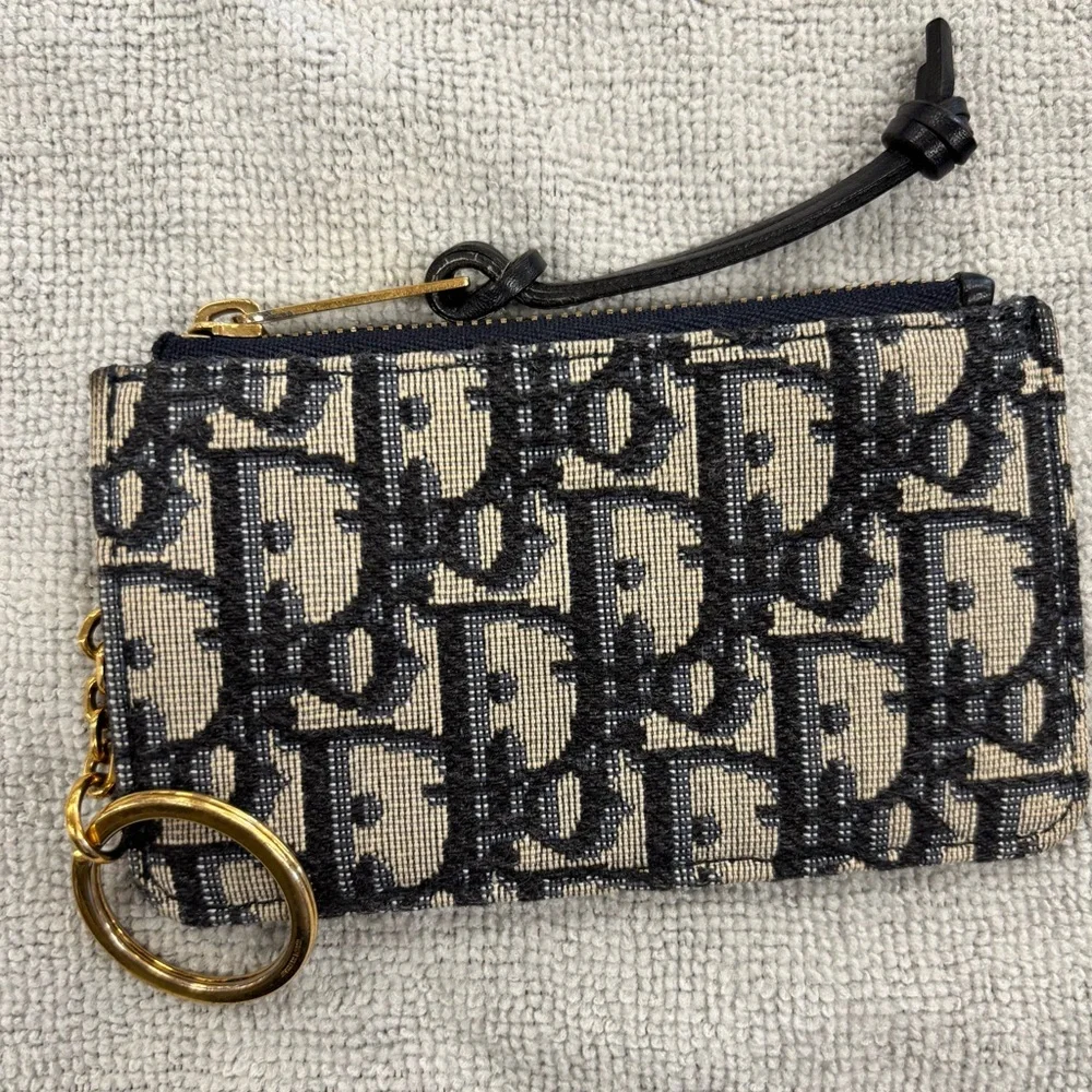 Dior Black and Cream Monogram Wallet